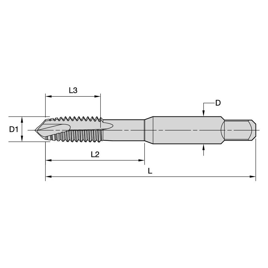 T820M080X125RD5-A M8X1, 25 D5 3F SP Plug HSS-E Ti