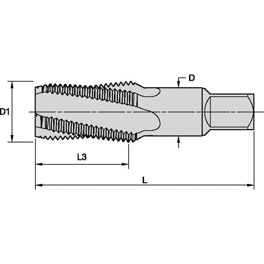 T854NPT03750-18R-A 3/8-18 Npt 4F RHSF HSS-E Tin
