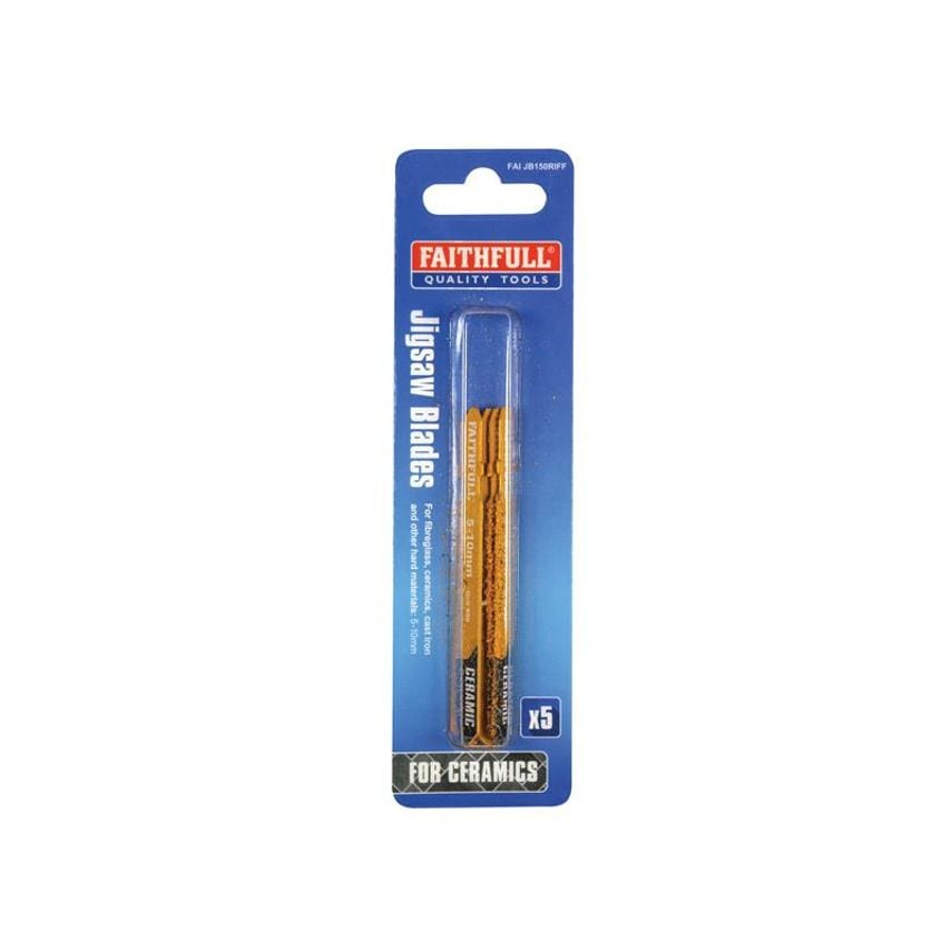 TCT Riff Tile Cutting Jigsaw Blades Pack of 5 FAIJB150RIFF