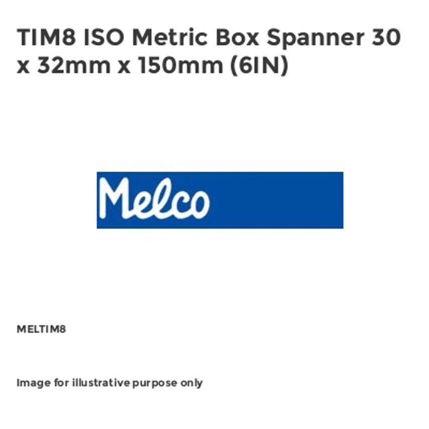 TIM8 ISO Metric Box Spanner 30 x 32mm x 150mm (6IN) MELTIM8