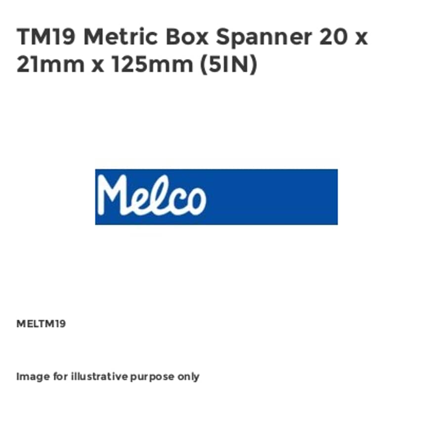 TM19 Metric Box Spanner 20 x 21mm x 125mm (5IN)