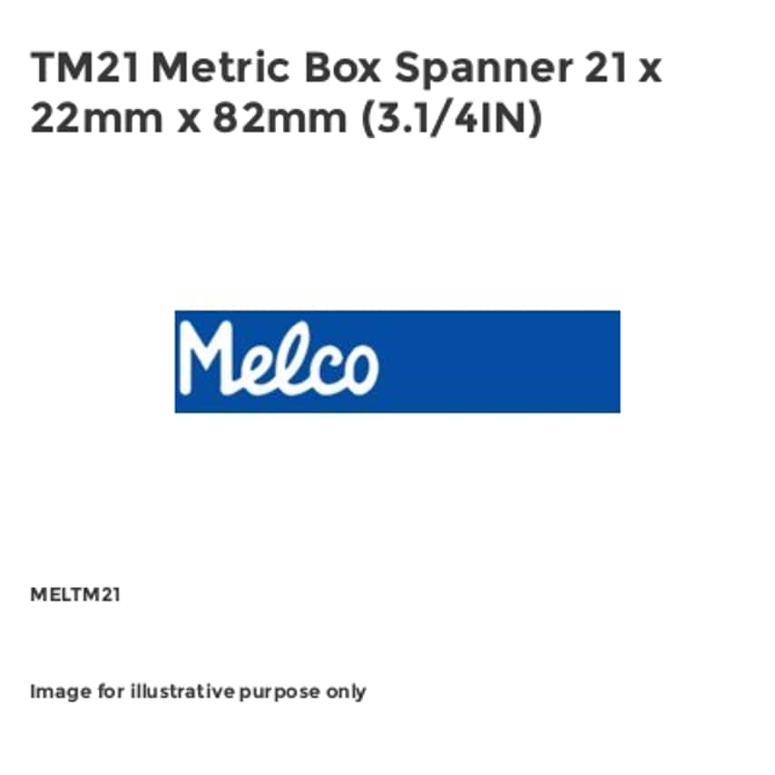 TM21 Metric Box Spanner 21 x 22mm x 82mm (3.1/4IN)