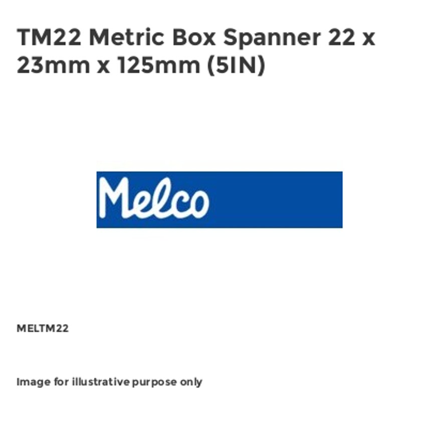 TM22 Metric Box Spanner 22 x 23mm x 125mm (5IN)