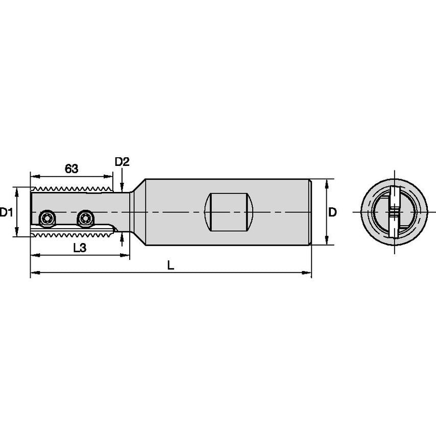 TM24D16L28Z2 TM24 Weldon Metric D=16 Z=2