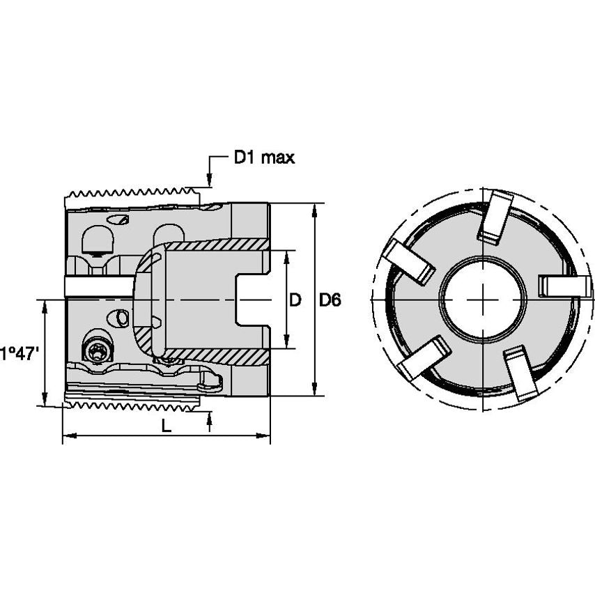 TMST25D154L126Z5 TMST25 Shell Mill Conical Inch