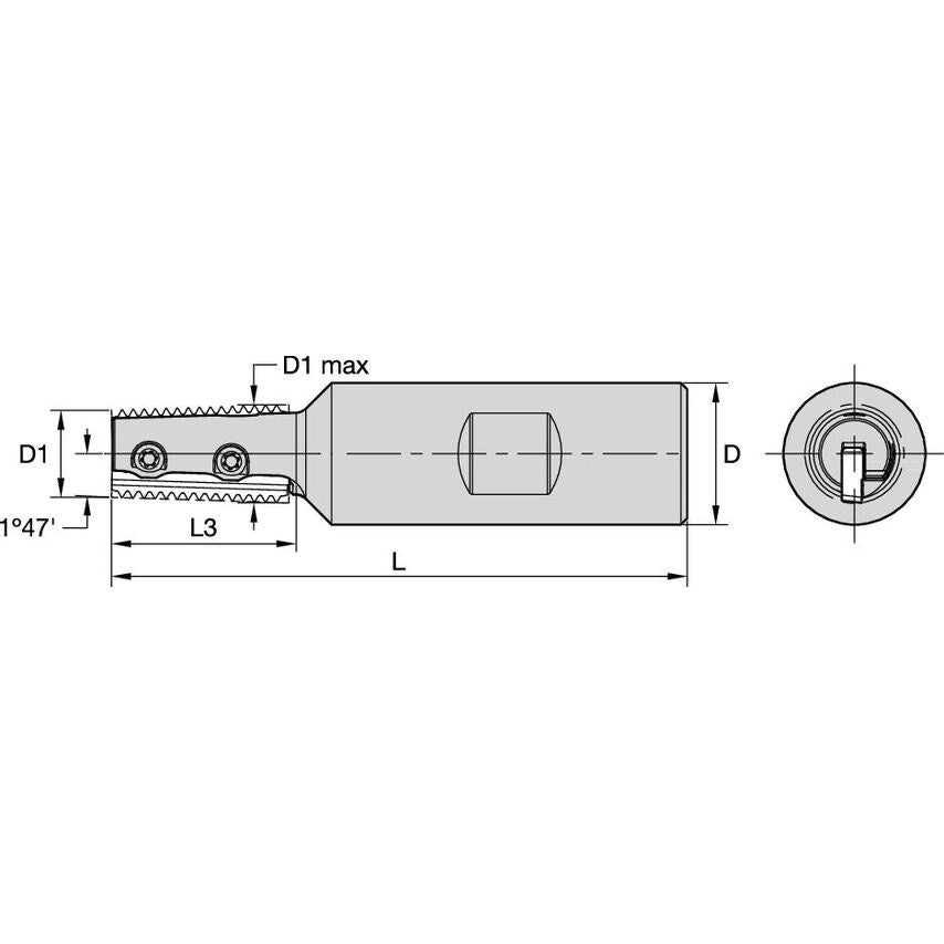 TMT24D14L26Z1 TMT24 Weldon Conical Metric D=