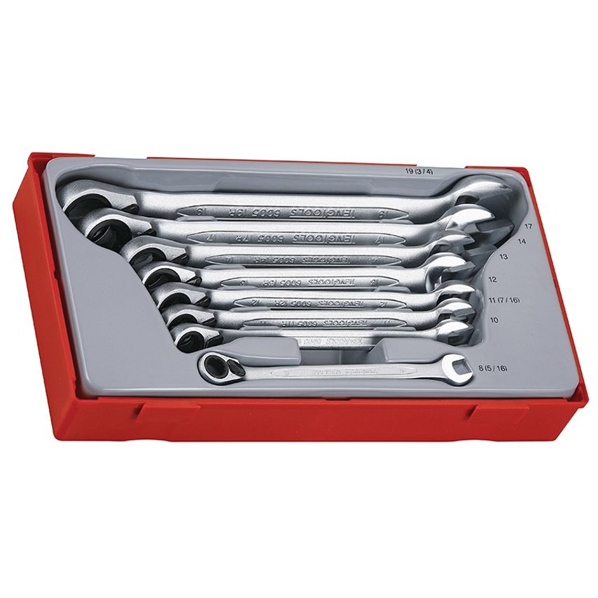 TT6508R Metric Ratchet Combination Spanner Set, 8 Piece TENTT6508R