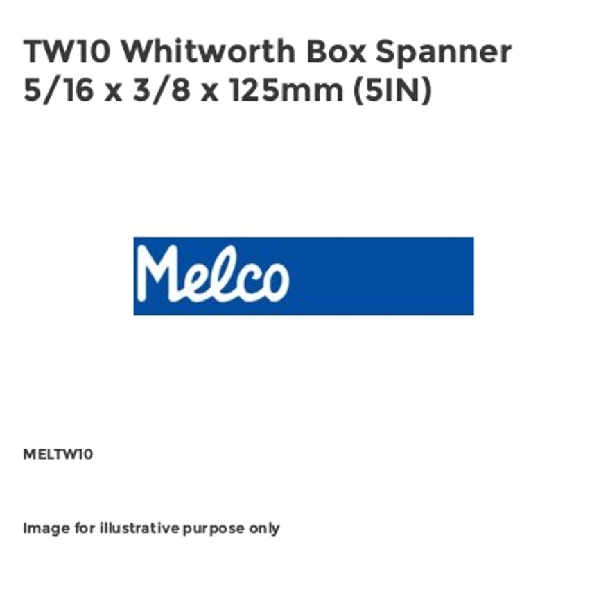 TW10 Whitworth Box Spanner 5/16 x 3/8 x 125mm (5IN)