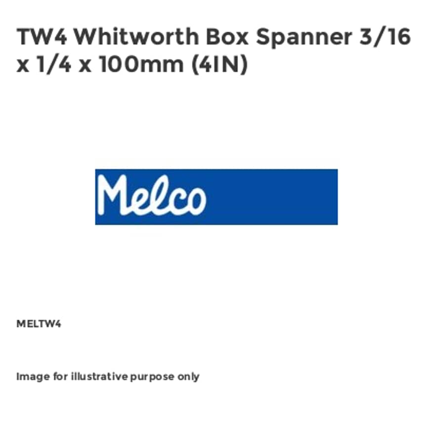 TW4 Whitworth Box Spanner 3/16 x 1/4 x 100mm (4IN)
