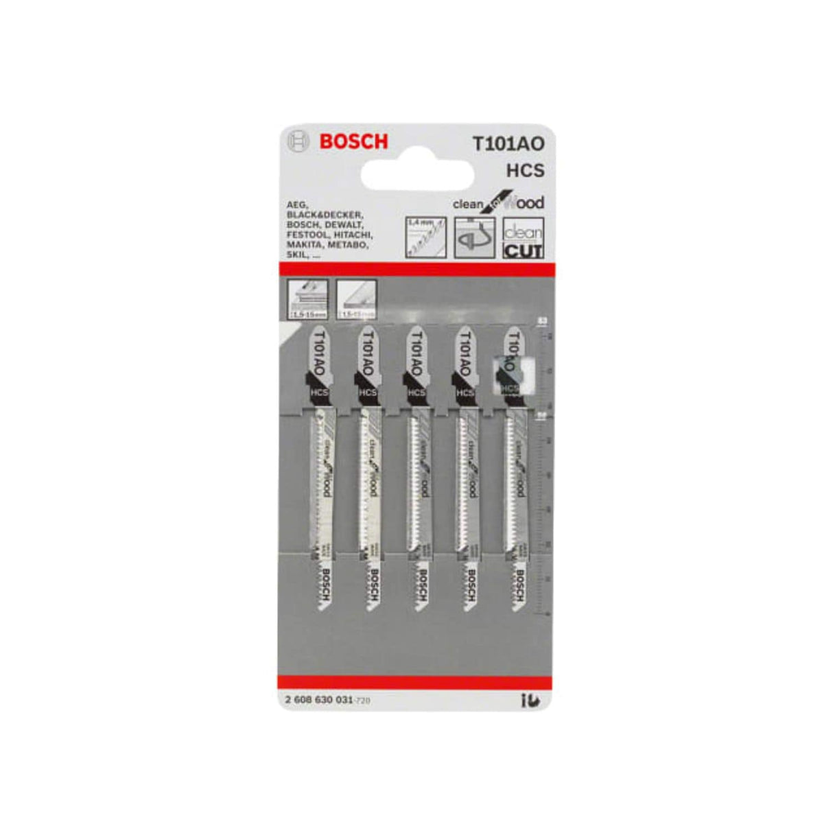 T 101 Ao Clean for Wood Jigsaw Blade 83mm Pack of 5