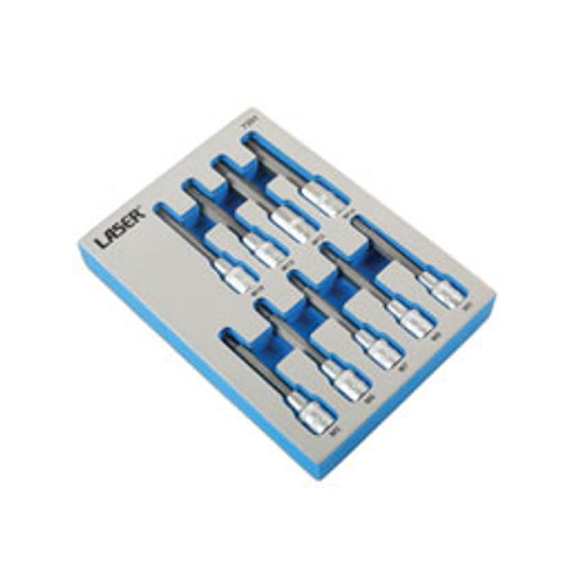 Tamperproof Ribe Socket Bit Set 1/2"D 9 Piece