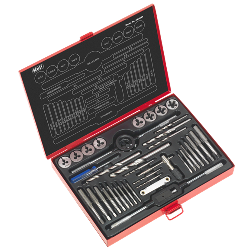 Tap & Die Set 37 Piece Split Dies - Metric