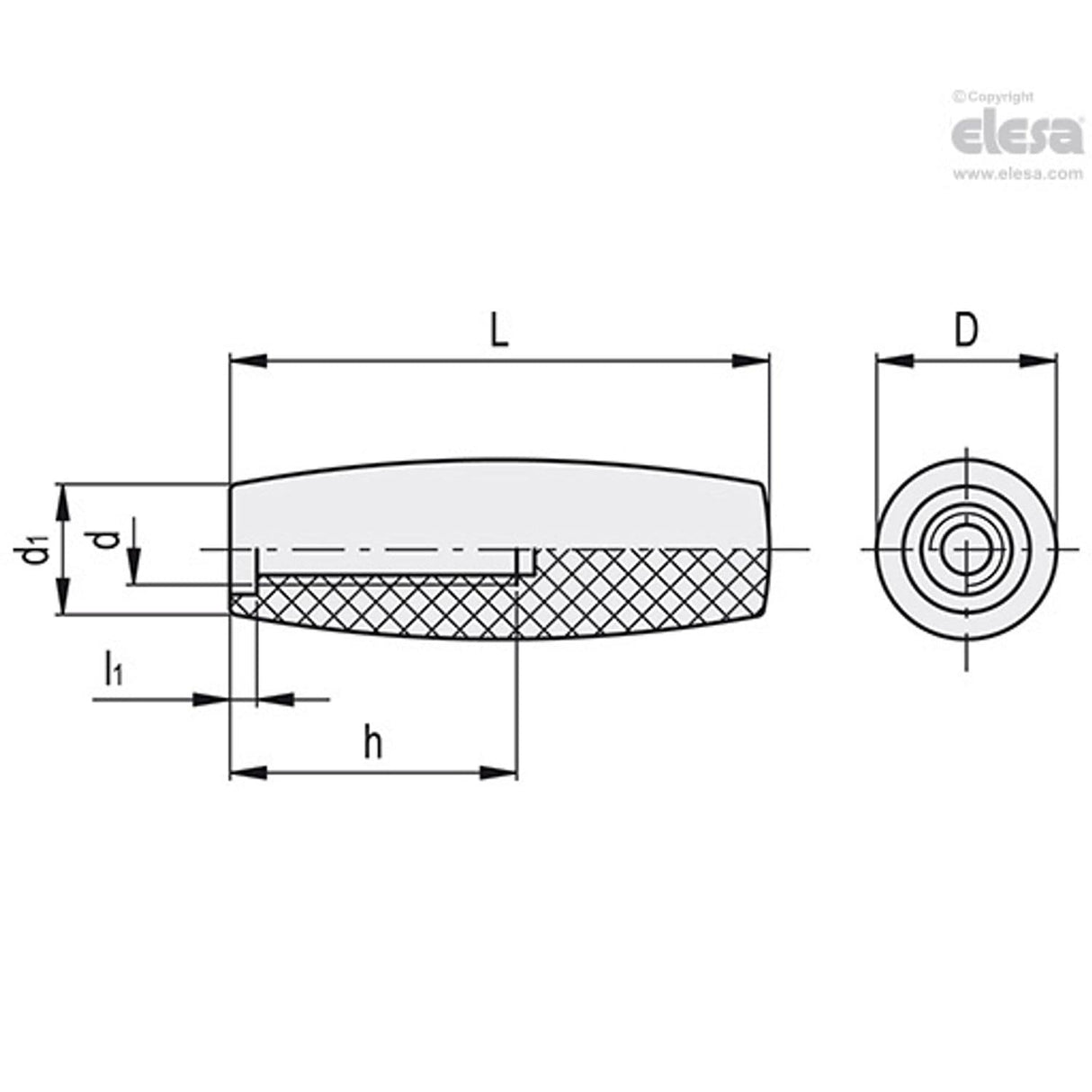 Tapered fixed handle-I.195/60-M8