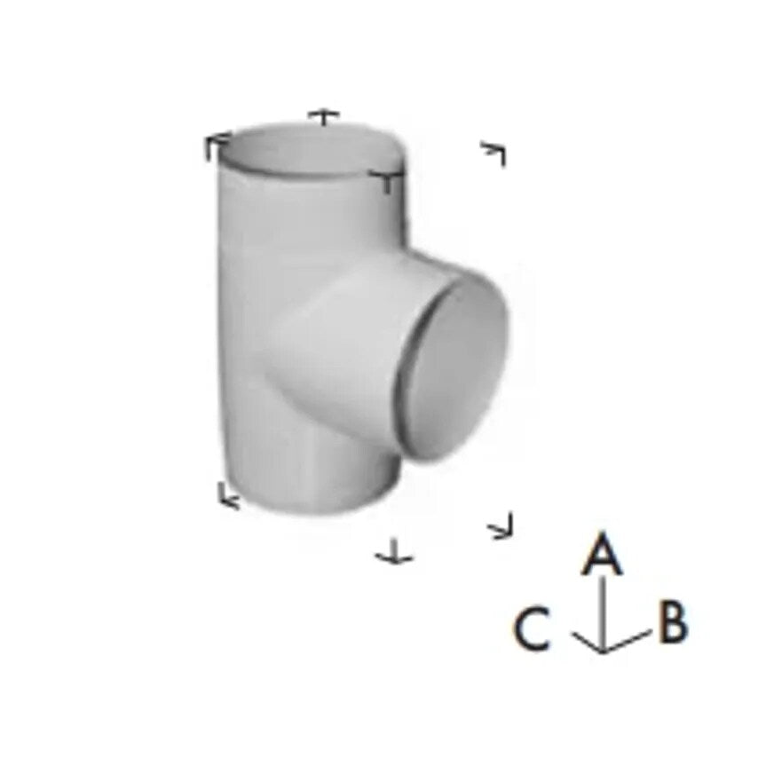 Tee Equal Insulated 125mm Polypropylene