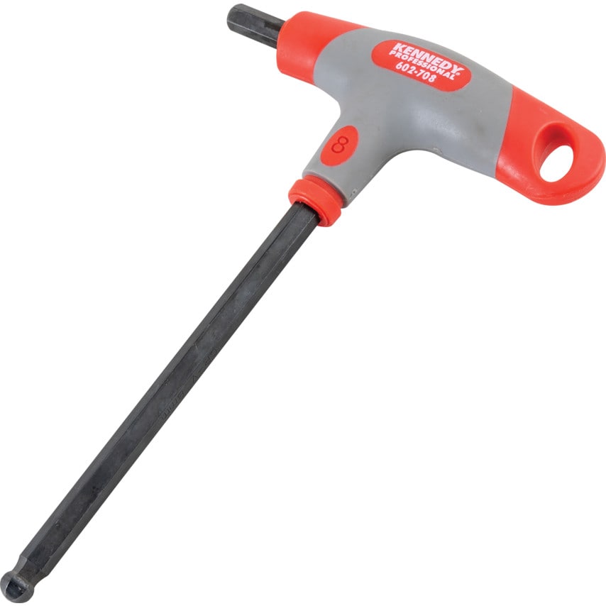 T-handled Hexagon Key Ball Driver 8mm x 195mm