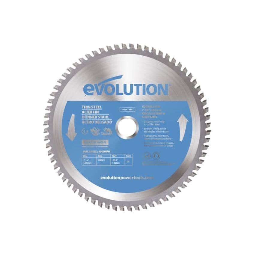 Thin Steel Cutting Circular Saw Blade 185 x 20mm x 68T