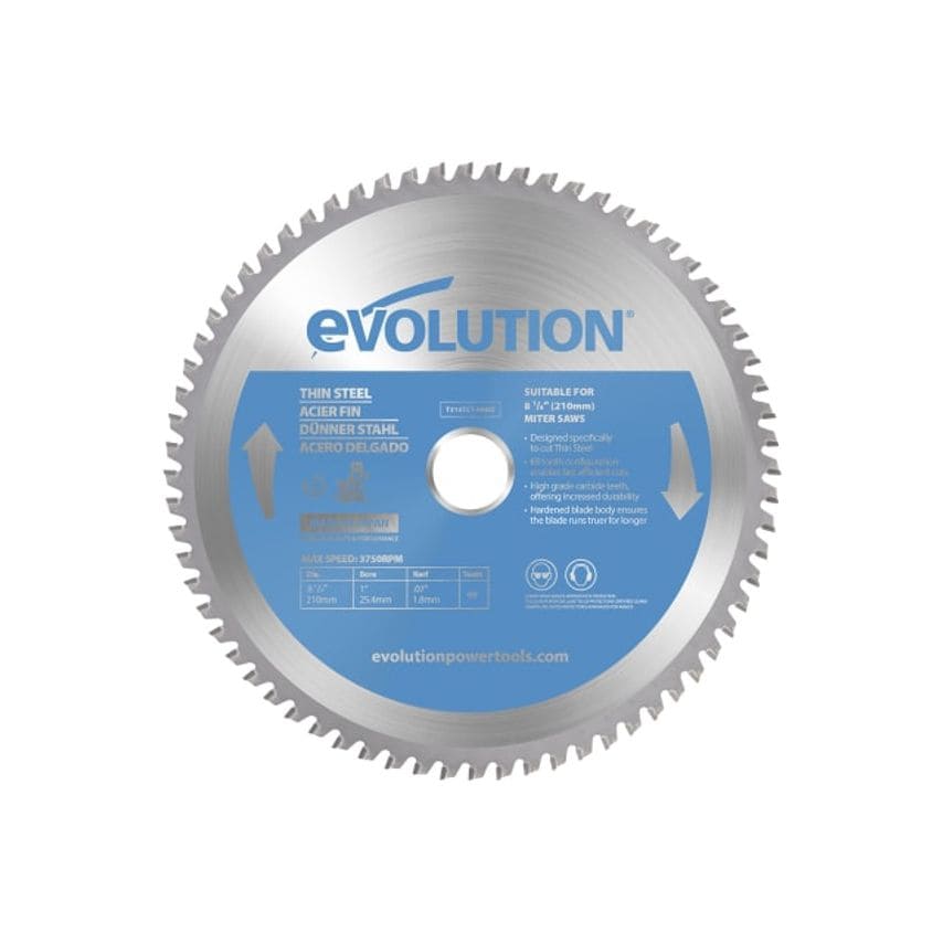 Thin Steel Cutting Mitre Saw Blade 210 x 25.4mm x 68T