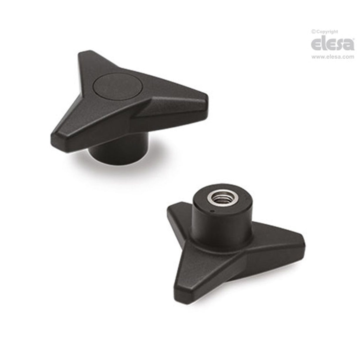 Three-arm knob-VB.839/80 SST-M10-C9 Black