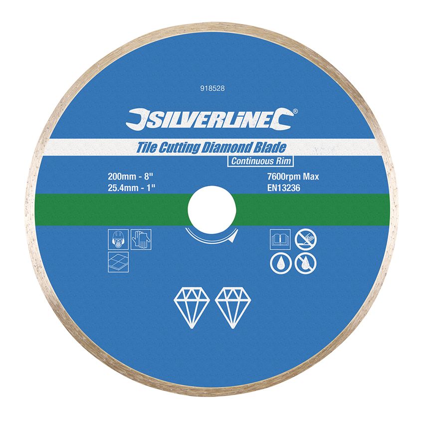 Tile Cutting Diamond Blade 200 X 25.4mm Continuous Rim