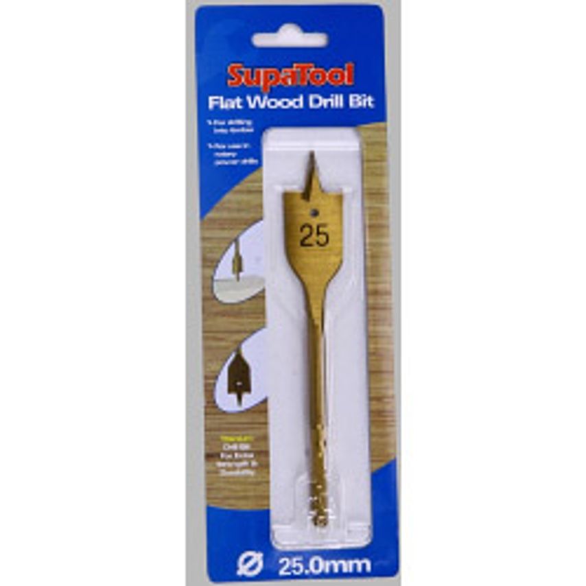 Titanium Coated Flat Wood Drill Bits 25mm