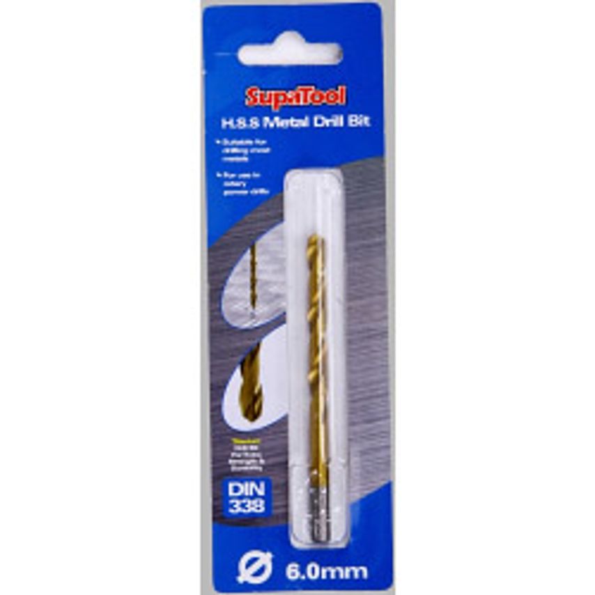 Titanium Coated HSS Drill Bits 6.0 x 93mm