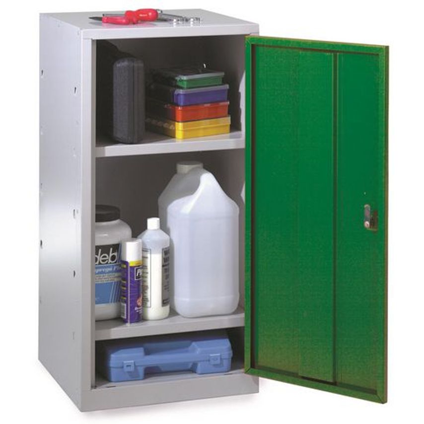 Tool Cupboards, Single Green Door and 2 Shelves