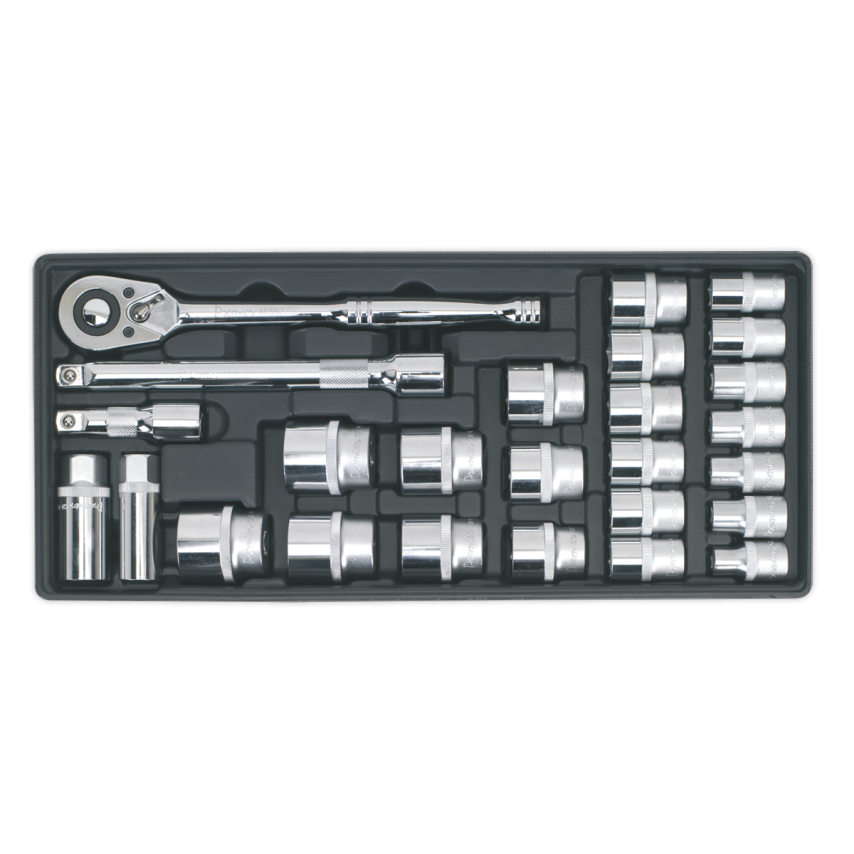 Tool Tray with Socket Set26 Piece 1/2" Square Drive