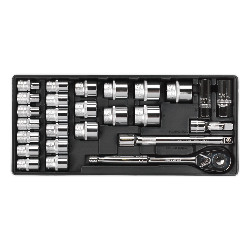 Tool Tray with Socket Set26 Piece 1/2" Square Drive