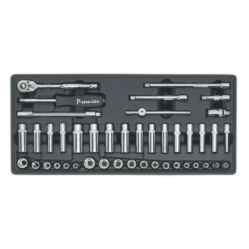 Tool Tray with Socket Set43 Piece 1/4" Square Drive