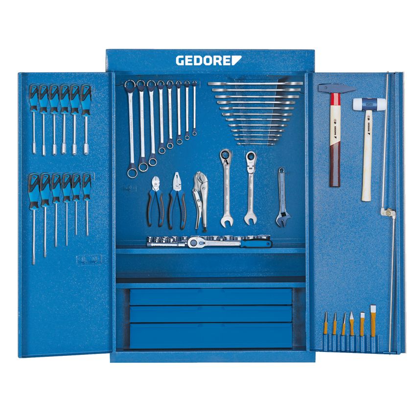 Tool cabinet with tool assortment