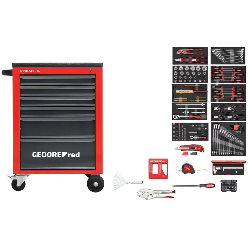 Tool set i.t.trolley MECHANIC red 166pcs