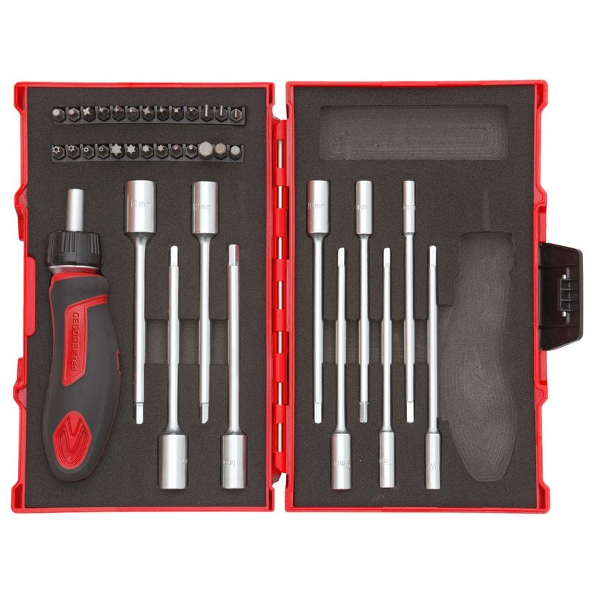Tool set with T-handle ratchet 1/4 37pcs