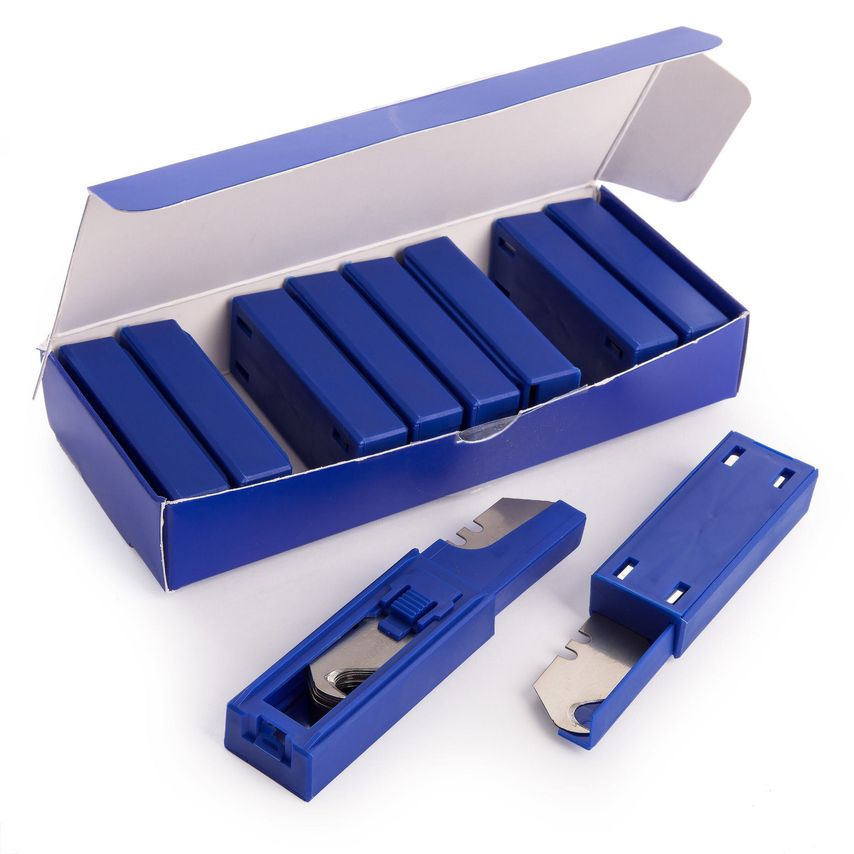 Toolstop IND96LP-10D 2 Notch Pointed Hook Blades for Trimming Knife (10 x 10 Packs)