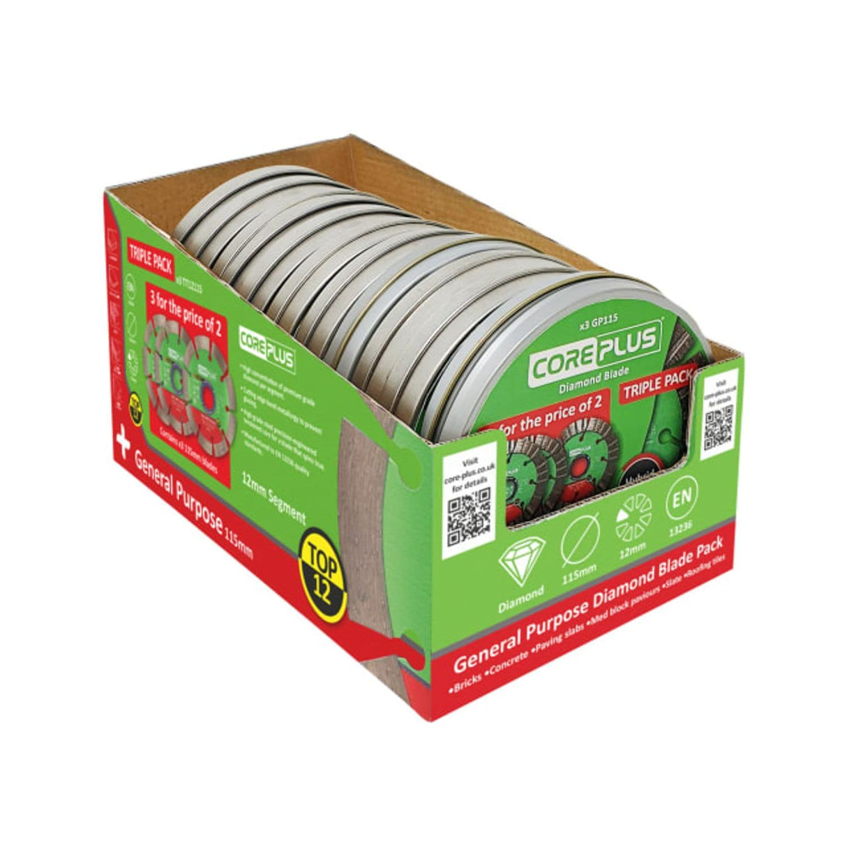 Top Twelve Cutting Blade CDU with 10 Tins (3 Blades per Tin)