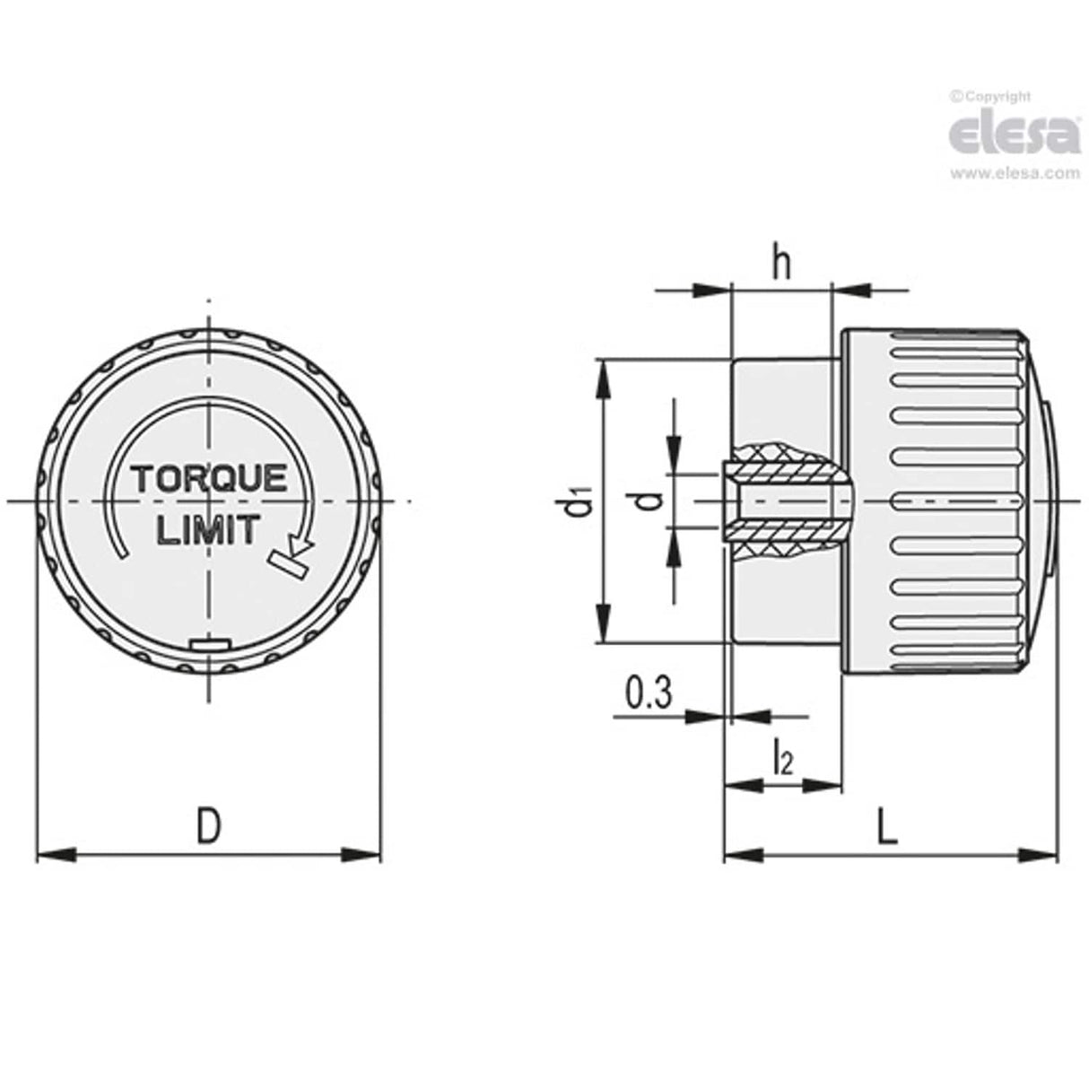 Torque limiting knobs-MZD.50-A-M6