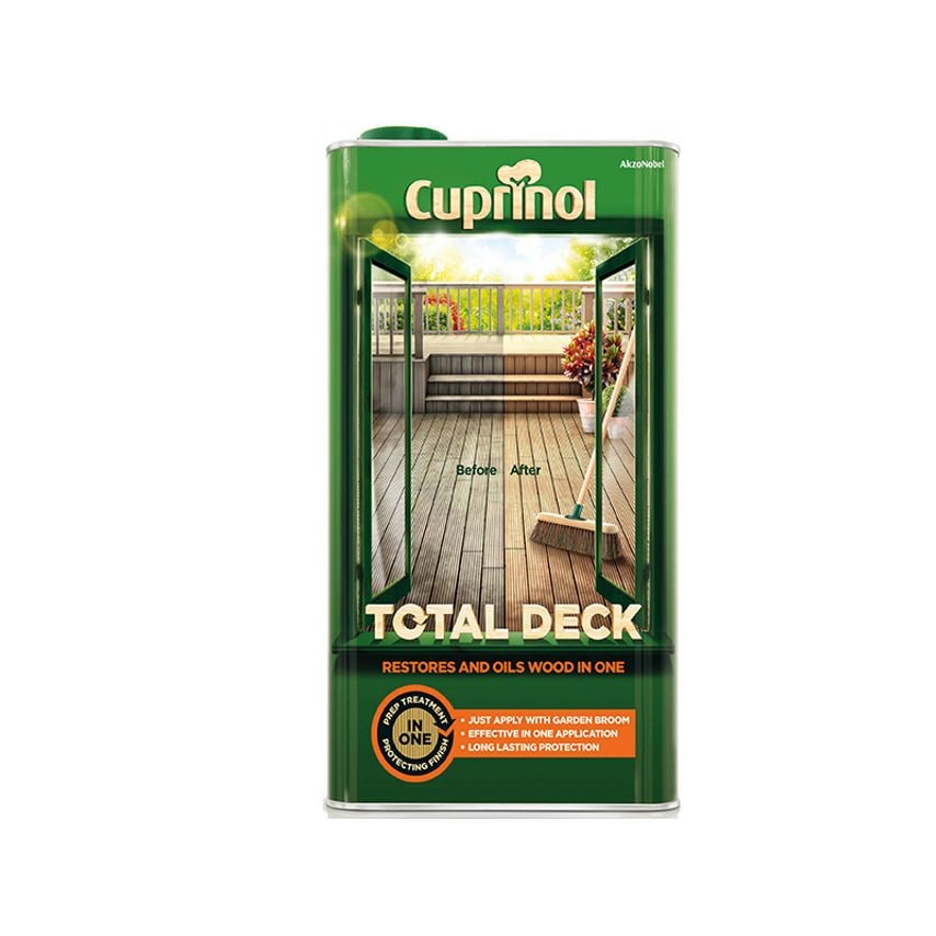 Total Deck Restore & Oil Wood Clear 5 litre CUPTDC5L
