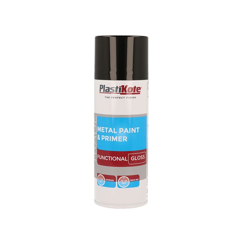 Trade Metal Spray Paint Primer Gloss Black 400ml