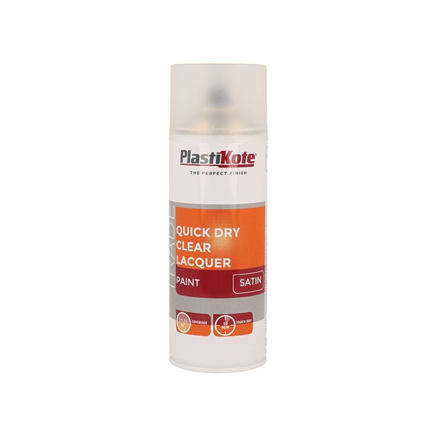 Trade Quick Dry Clear Lacquer Spray Satin 400ml PKT71004