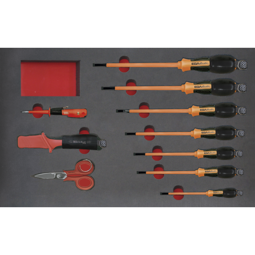 Tray - Set of Screwdrivers 1000V (Inch) Antidrop ACO