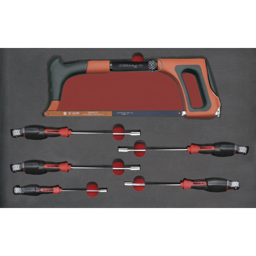 Tray - Set of Screwdrivers (Inch) and Hacksaw Antidrop ACO