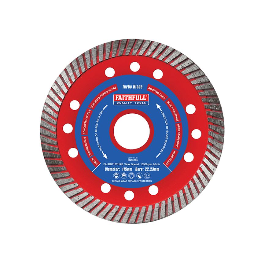 Turbo Cut Diamond Blade 115 x 22mm FAIDB115TURB