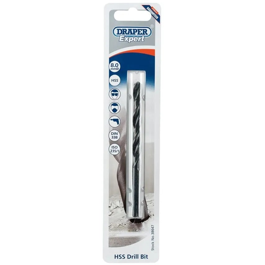 Twist Drill 8.0mm High Speed Steel Packed