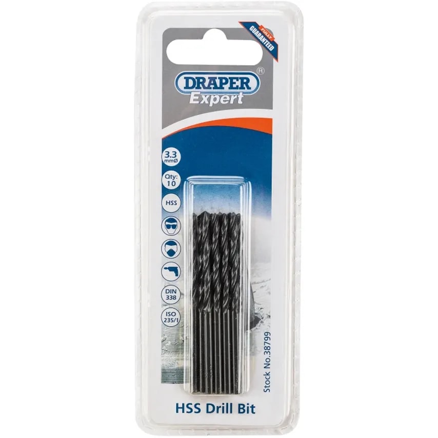 Twist Drill Metric Box of 10 3.3mm High Speed Steel