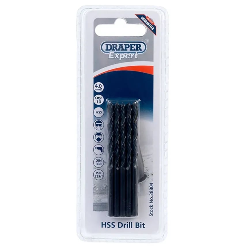 Twist Drill Metric Box of 10 4.0mm High Speed Steel