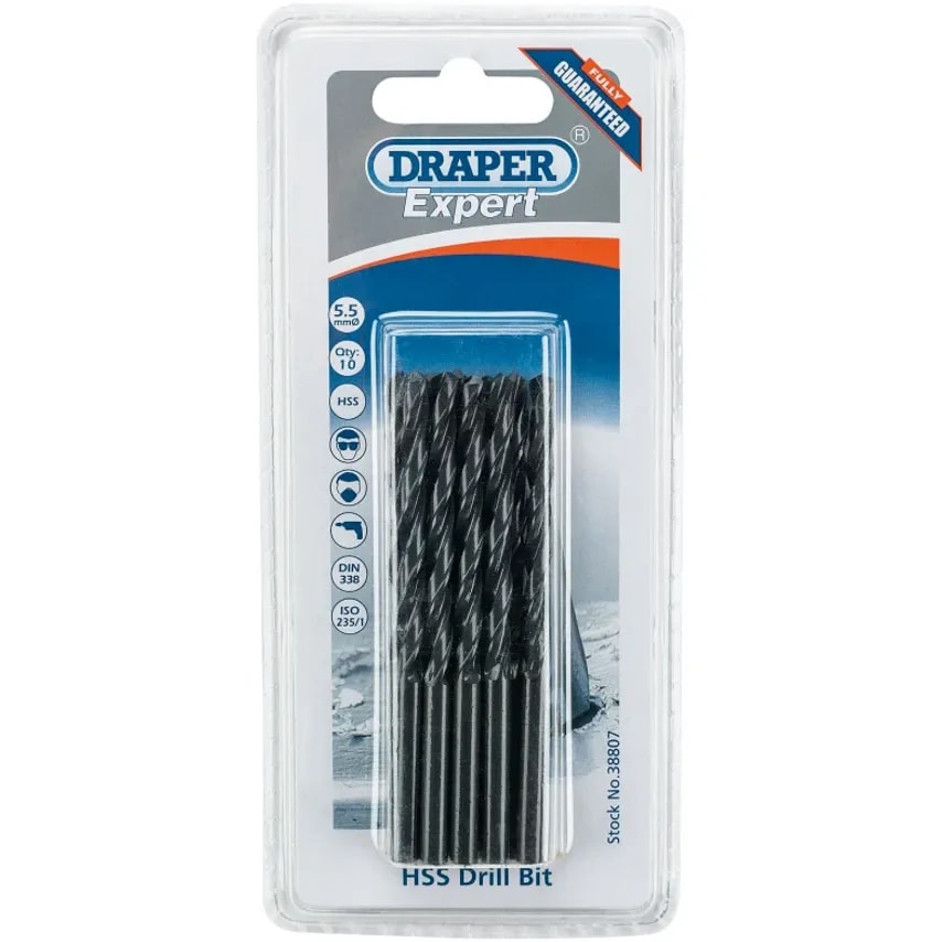 Twist Drill Metric Box of 10 5.5mm High Speed Steel