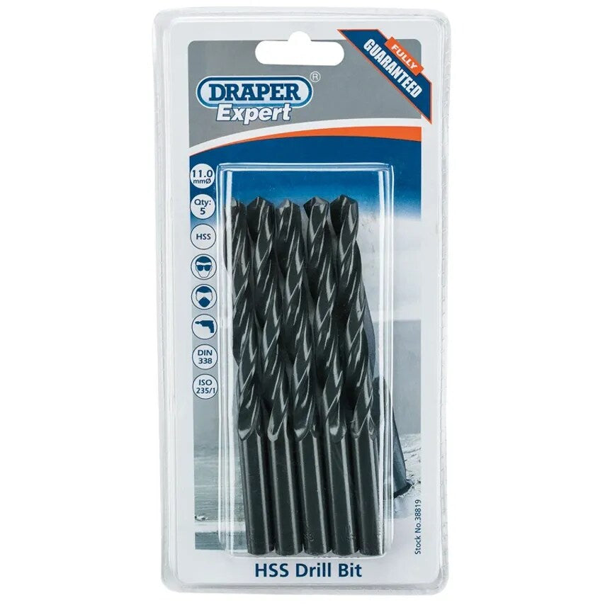 Twist Drill Metric Box of 5 11.0mm High Speed Steel