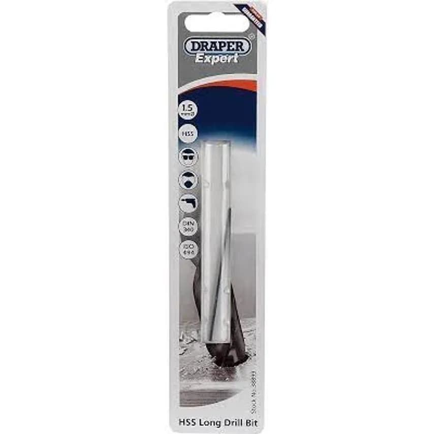 Twist Drill extra Long 1.5 x 70.0mm High Speed Steel Packed