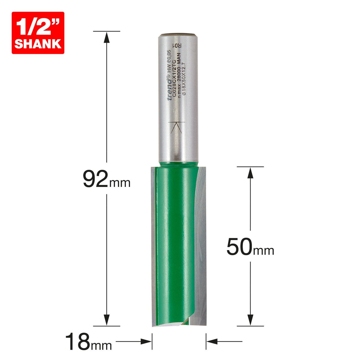 Two Flute Cutter 18mm Diameter - C028CX1/2TC
