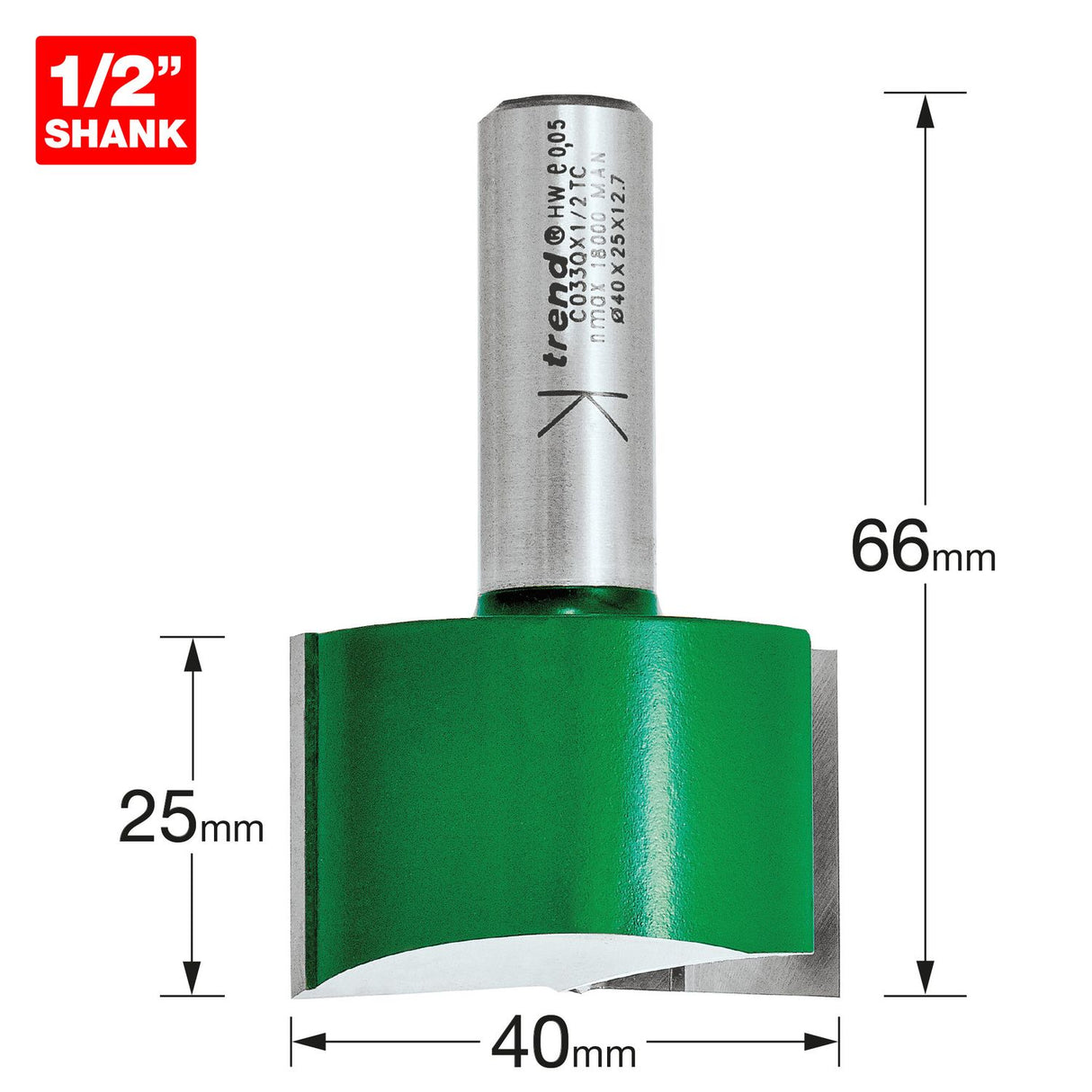 Two Flute Cutter 40mm Diameter - C033QX1/2TC