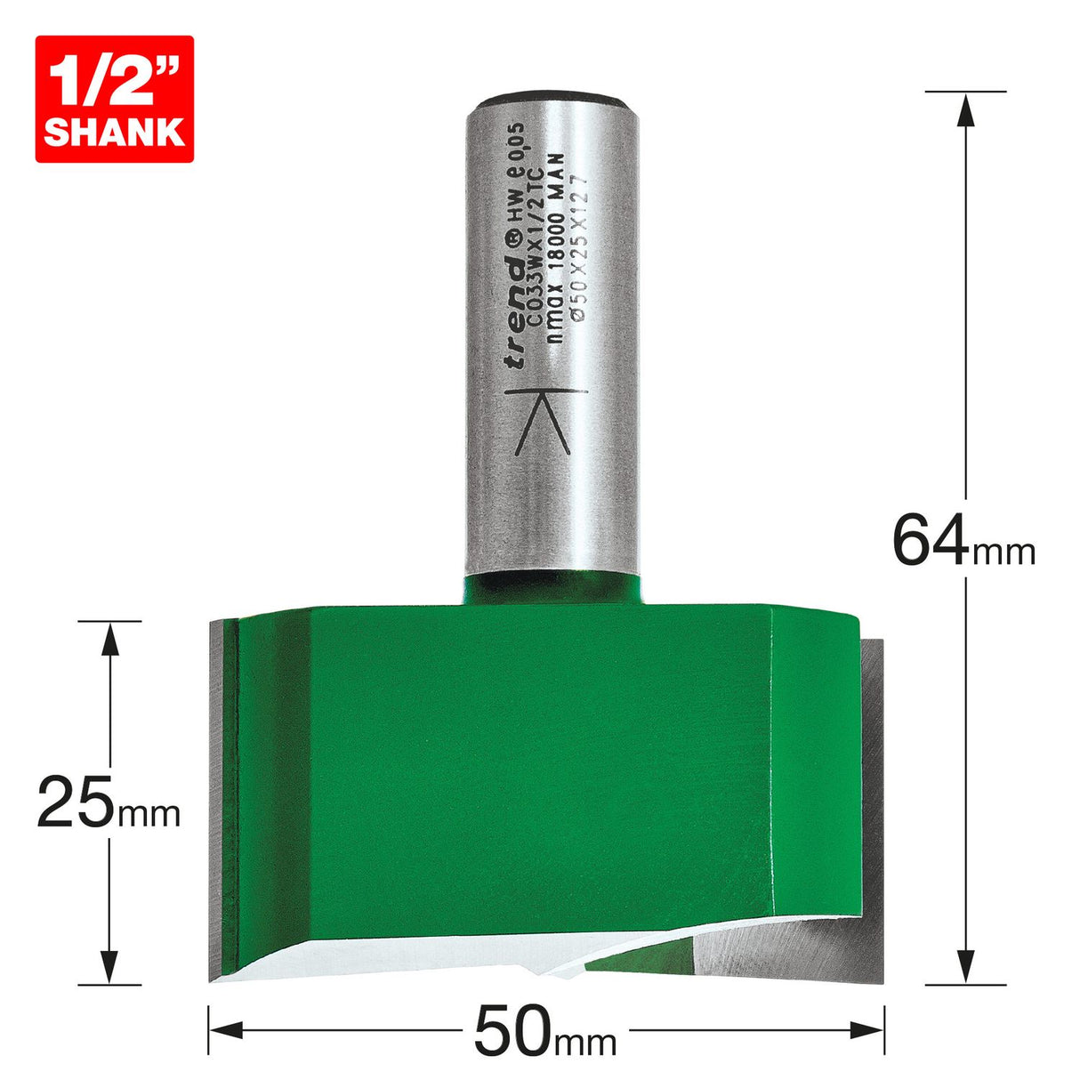Two Flute Cutter 50mm Diameter - C033WX1/2TC